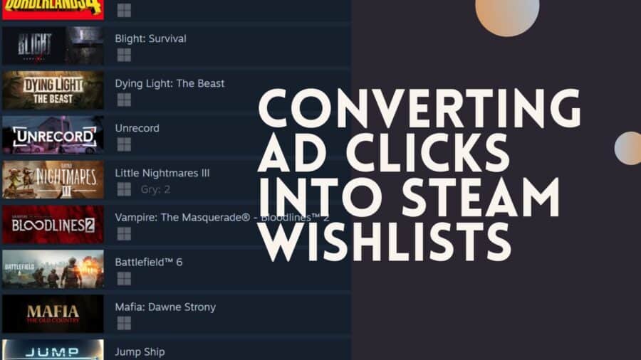 Converting Ad Clicks into Steam Wishlists